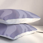 Retro Liquid Swirl Abstract Pattern in Double Purple Pillow Sham Gallery Image 3