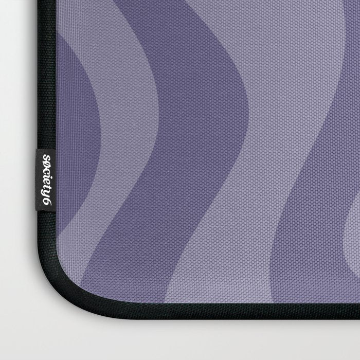 Retro Liquid Swirl Abstract Pattern in Double Purple Laptop Sleeve Gallery Image 3