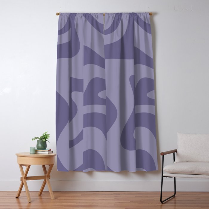Retro Liquid Swirl Abstract Pattern in Double Purple Window Curtain Gallery Image 5