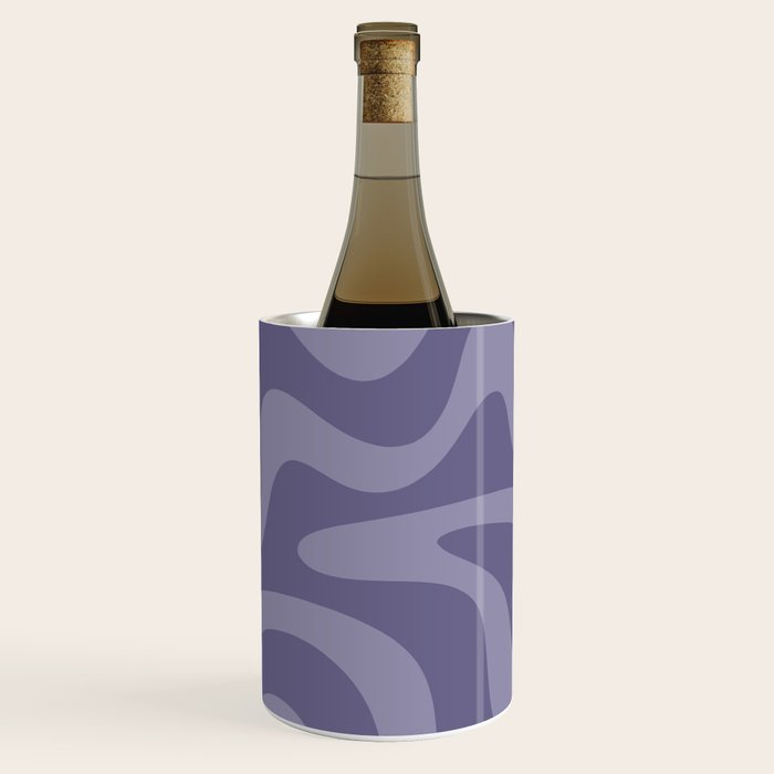 Retro Liquid Swirl Abstract Pattern in Double Purple Wine Chiller Gallery Image 3