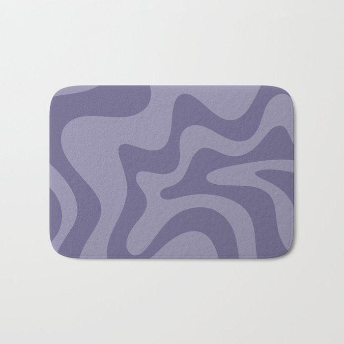 Retro Liquid Swirl Abstract Pattern in Double Purple Bath Mat Gallery Image 1
