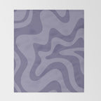 Retro Liquid Swirl Abstract Pattern in Double Purple Throw Blanket Gallery Image 2