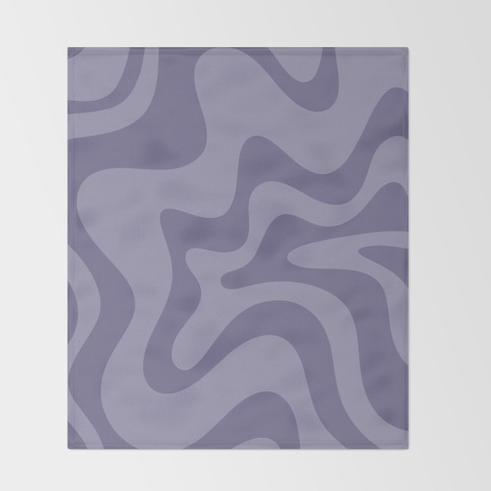 Retro Liquid Swirl Abstract Pattern in Double Purple Throw Blanket Gallery Image 2