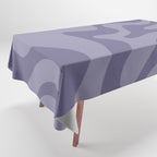 Retro Liquid Swirl Abstract Pattern in Double Purple Tablecloth Gallery Image 1
