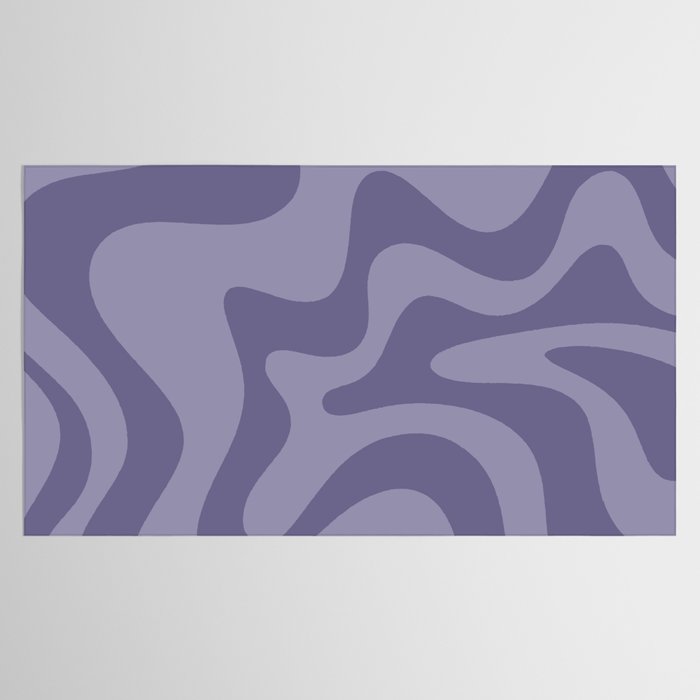 Retro Liquid Swirl Abstract Pattern in Double Purple Tablecloth Gallery Image 2