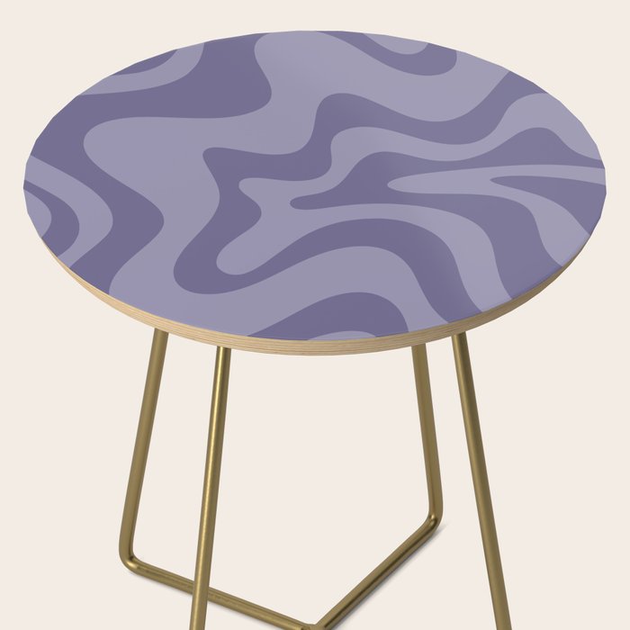 Retro Liquid Swirl Abstract Pattern in Double Purple Side Table Gallery Image 2