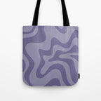 Retro Liquid Swirl Abstract Pattern in Double Purple Tote Bag Gallery Image 1