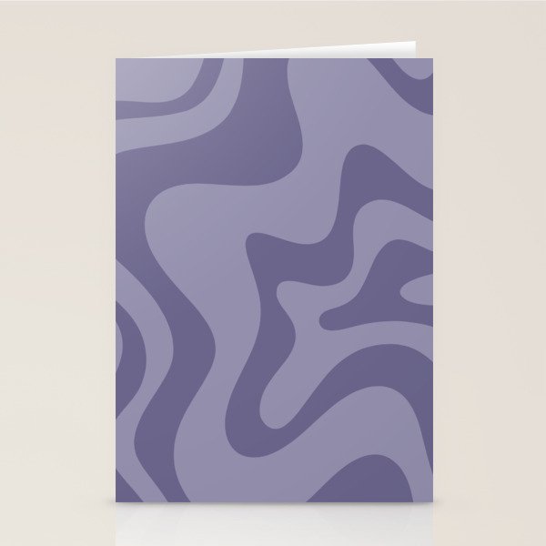 Retro Liquid Swirl Abstract Pattern in Double Purple Stationery Card Gallery Image 2