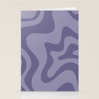 Retro Liquid Swirl Abstract Pattern in Double Purple Stationery Card Gallery Image 2