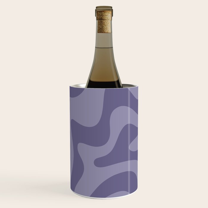 Retro Liquid Swirl Abstract Pattern in Double Purple Wine Chiller Gallery Image 1