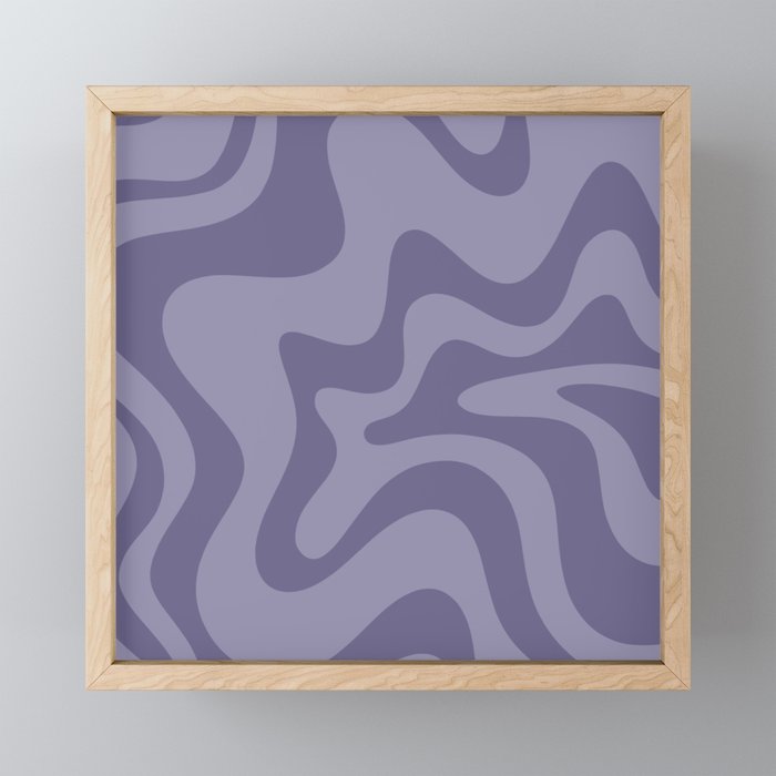 Retro Liquid Swirl Abstract Pattern in Double Purple Mini Art Print Gallery Image 1