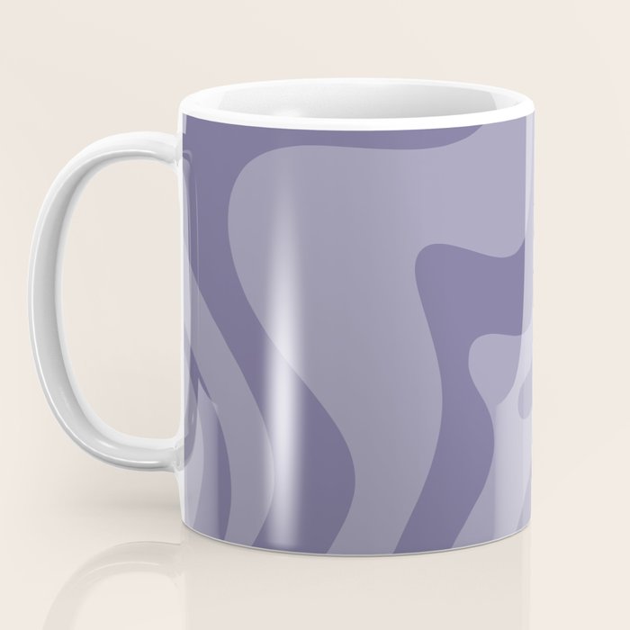 Retro Liquid Swirl Abstract Pattern in Double Purple Coffee Mug Gallery Image 3