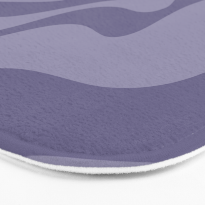 Retro Liquid Swirl Abstract Pattern in Double Purple Bath Mat Gallery Image 3