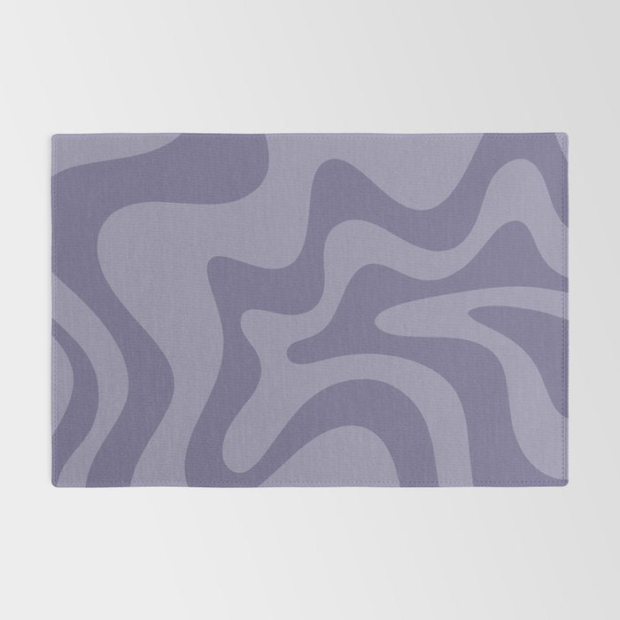 Retro Liquid Swirl Abstract Pattern in Double Purple Rug Gallery Image 2