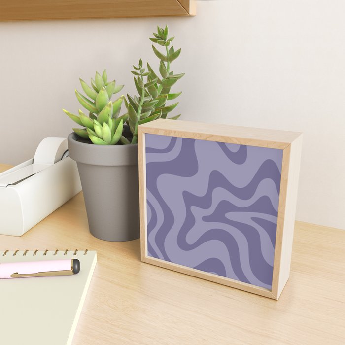 Retro Liquid Swirl Abstract Pattern in Double Purple Mini Art Print Gallery Image 2