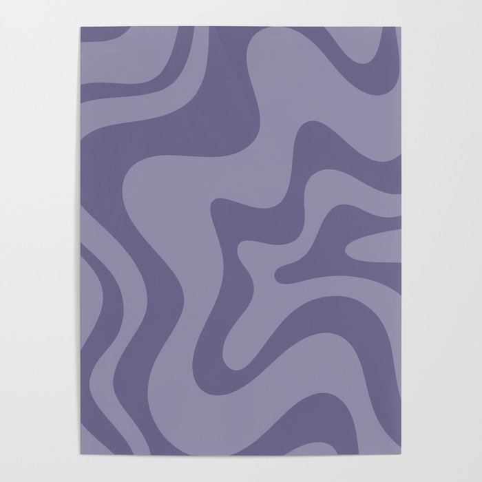 Retro Liquid Swirl Abstract Pattern in Double Purple Poster Gallery Image 4