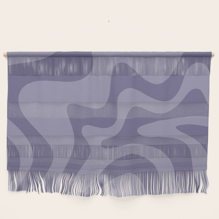 Retro Liquid Swirl Abstract Pattern in Double Purple Wall Hanging Gallery Image 1