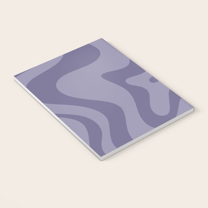 Retro Liquid Swirl Abstract Pattern in Double Purple Notebook Gallery Image 3