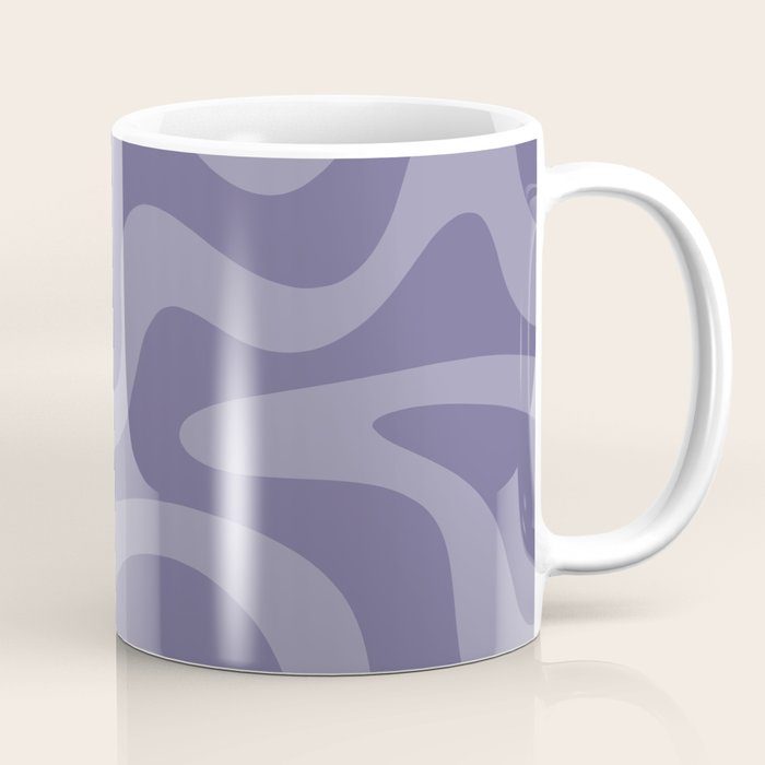 Retro Liquid Swirl Abstract Pattern in Double Purple Coffee Mug Gallery Image 1