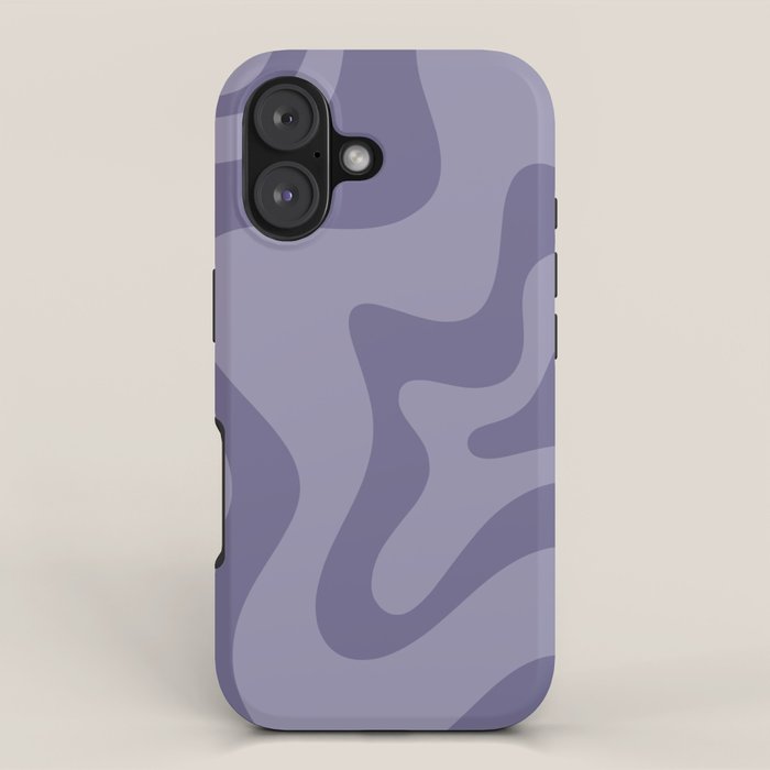 Retro Liquid Swirl Abstract Pattern in Double Purple iPhone Case Gallery Image 1