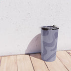 Retro Liquid Swirl Abstract Pattern in Double Purple Travel Mug Gallery Image 4