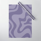 Retro Liquid Swirl Abstract Pattern in Double Purple Wrapping Paper Gallery Image 1