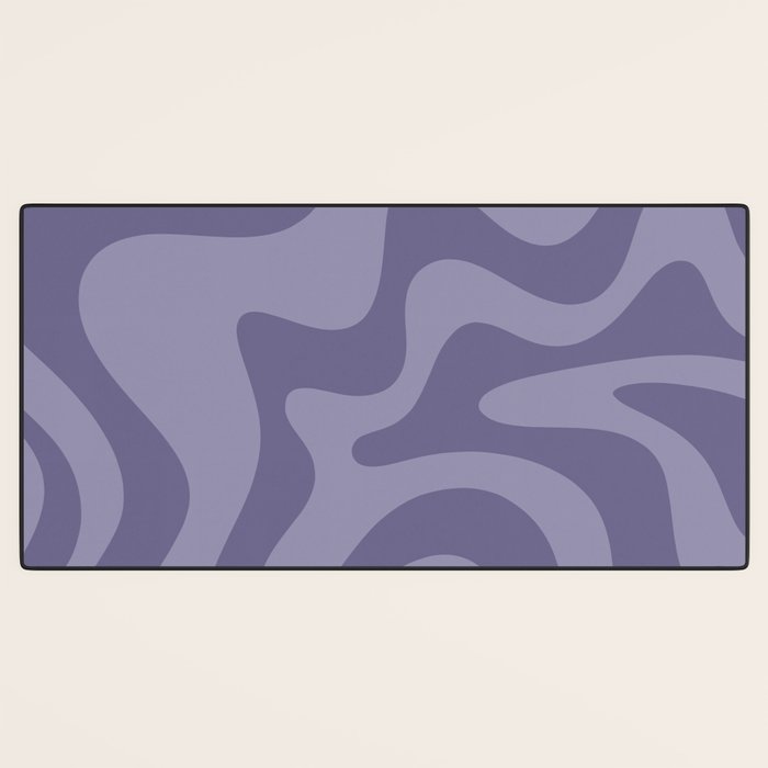 Retro Liquid Swirl Abstract Pattern in Double Purple Desk Mat Gallery Image 3
