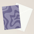 Retro Liquid Swirl Abstract Pattern in Double Purple Stationery Card Gallery Image 2