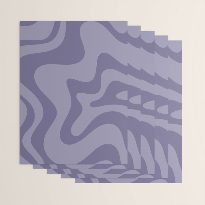 Retro Liquid Swirl Abstract Pattern in Double Purple Wrapping Paper Gallery Image 3