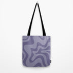 Retro Liquid Swirl Abstract Pattern in Double Purple Tote Bag Gallery Image 2