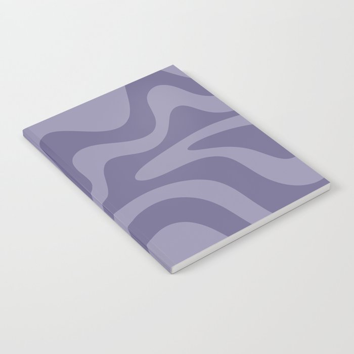 Retro Liquid Swirl Abstract Pattern in Double Purple Notebook Gallery Image 2