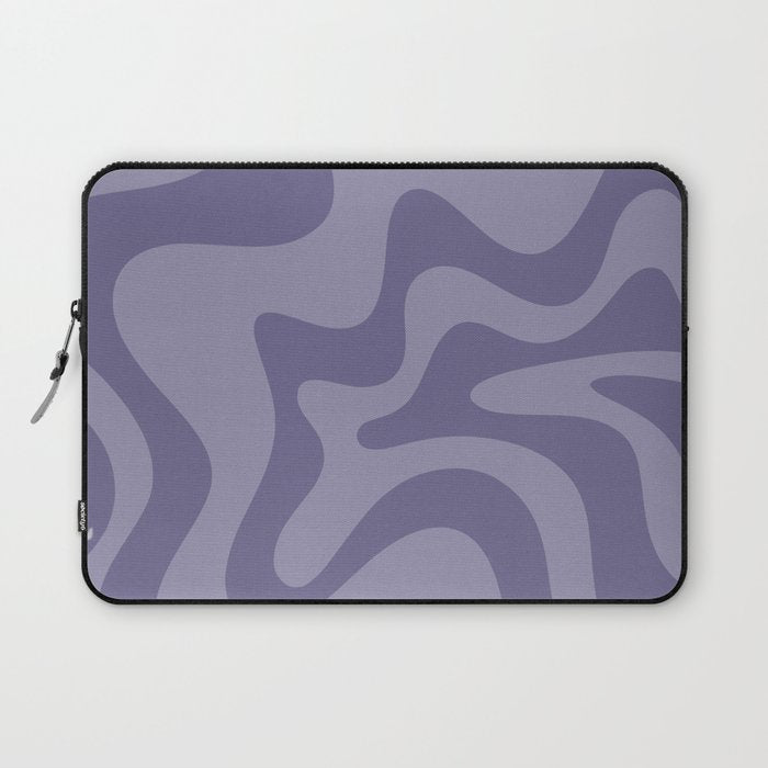 Retro Liquid Swirl Abstract Pattern in Double Purple Laptop Sleeve Gallery Image 1
