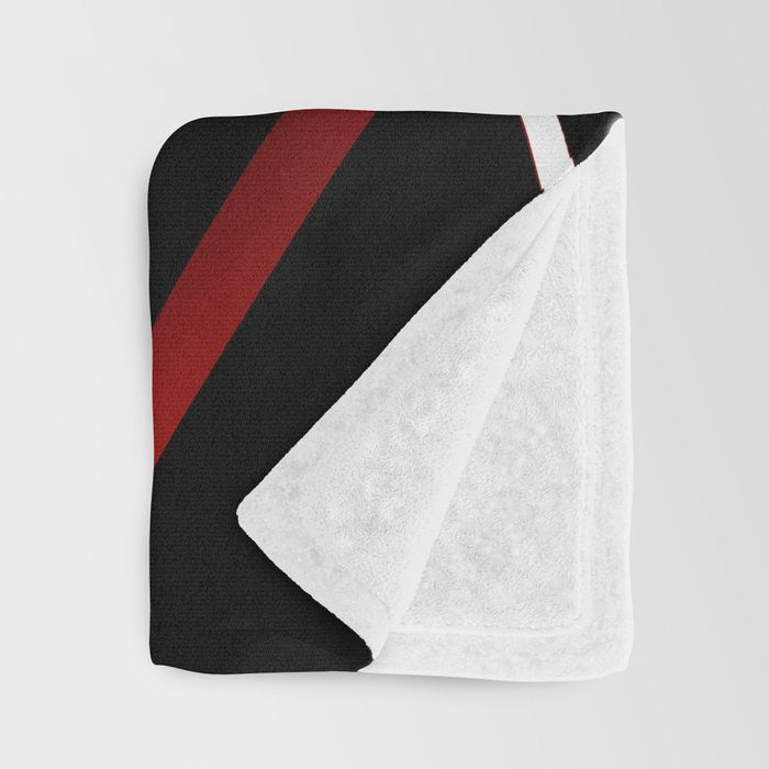 Seamless Red and White Stripes on A Black Background Throw Blanket Gallery Image 3