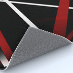 Seamless Red and White Stripes on A Black Background Rug Gallery Image 4