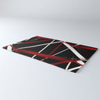 Seamless Red and White Stripes on A Black Background Rug Gallery Image 3