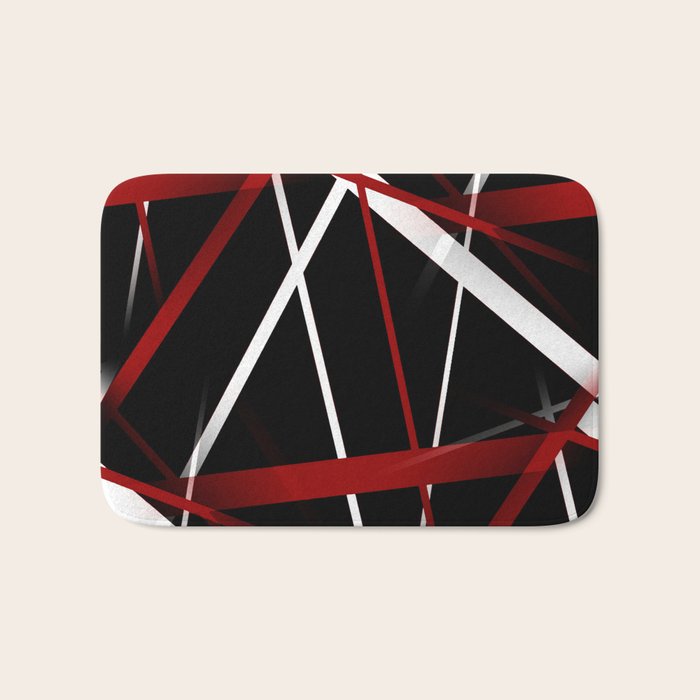 Seamless Red and White Stripes on A Black Background Bath Mat Gallery Image 1