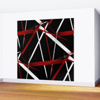 Seamless Red and White Stripes on A Black Background Wall Mural Gallery Image 2