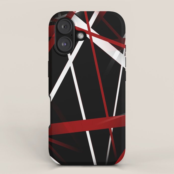 Seamless Red and White Stripes on A Black Background iPhone Case Gallery Image 1