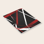 Seamless Red and White Stripes on A Black Background Notebook Gallery Image 3