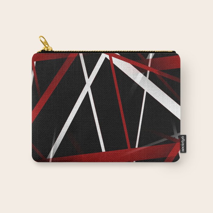 Seamless Red and White Stripes on A Black Background Carry All Pouch Gallery Image 1