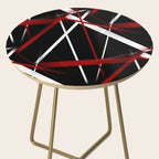 Seamless Red and White Stripes on A Black Background Side Table Gallery Image 2