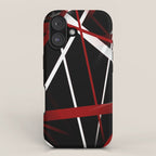 Seamless Red and White Stripes on A Black Background iPhone Case Gallery Image 1