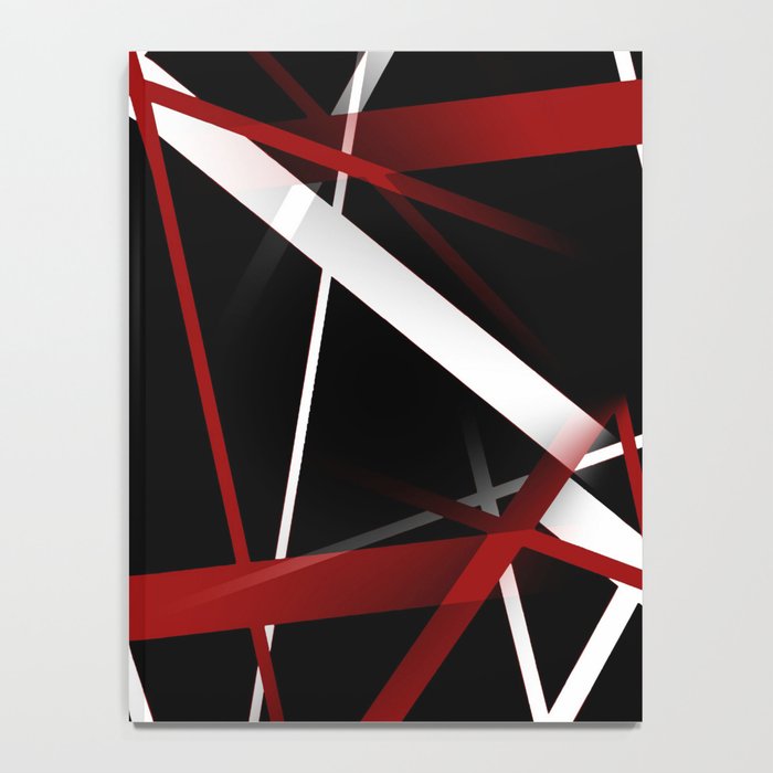 Seamless Red and White Stripes on A Black Background Notebook Gallery Image 4