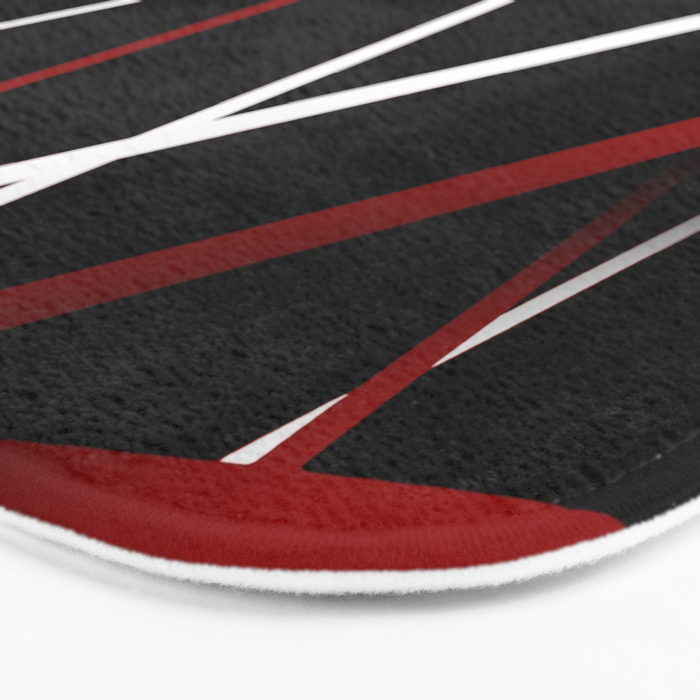 Seamless Red and White Stripes on A Black Background Bath Mat Gallery Image 3
