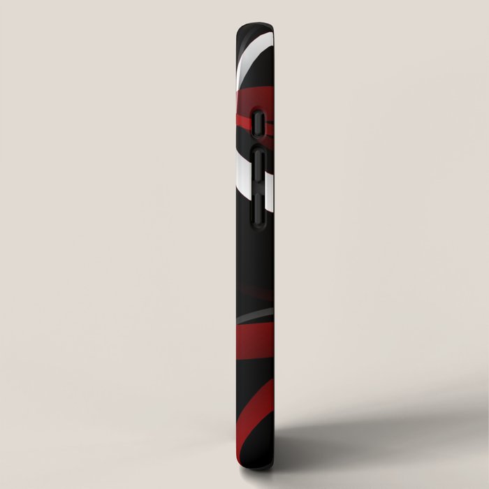 Seamless Red and White Stripes on A Black Background iPhone Case Gallery Image 2