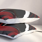 Seamless Red and White Stripes on A Black Background Pillow Sham Gallery Image 3
