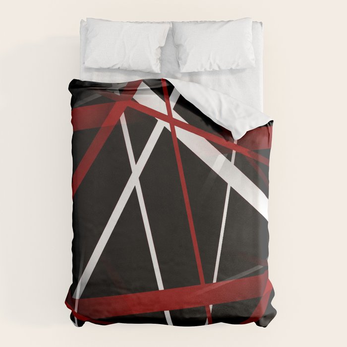 Seamless Red and White Stripes on A Black Background Duvet Cover Gallery Image 6