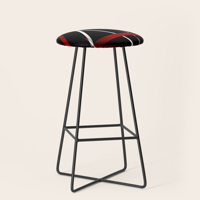 Seamless Red and White Stripes on A Black Background Stool Gallery Image 1
