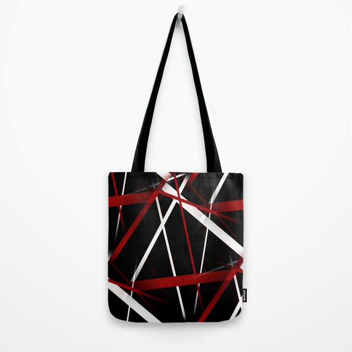 Seamless Red and White Stripes on A Black Background Tote Bag Gallery Image 2