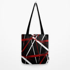 Seamless Red and White Stripes on A Black Background Tote Bag Gallery Image 2